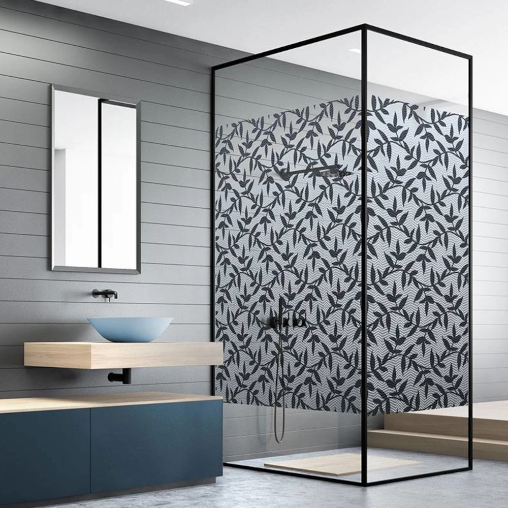 Alice printed shower glass