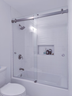 Semi-frameless shower doors