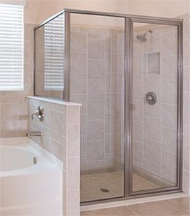 Semi-frameless shower doors