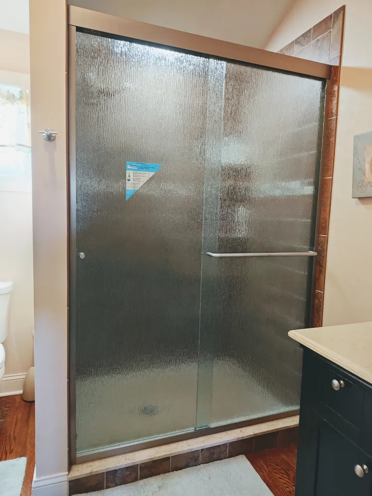 Black grid shower door