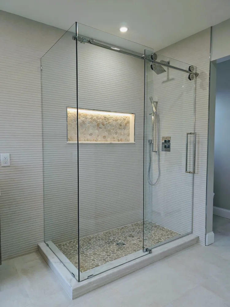 Black grid shower door